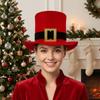 Red Santa Claus Hat Gold Button Cowboy Hat Fashion Christmas Top Hat  Carnival