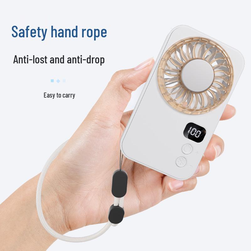 2026 Ultra-thin Portable Handheld Cooling Fan with Lanyard - High Wind Power Pocket Desktop Fan 21*75*130mm