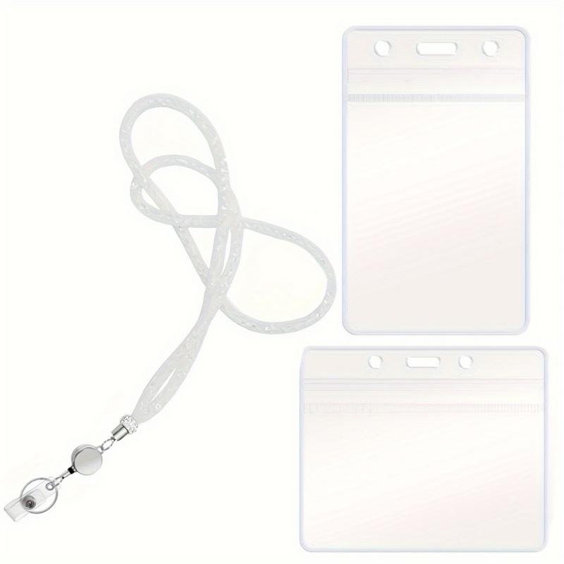 

Lanyards For Id Badges 3 In 1 Set Bling Badge Lanyard With Id Badge Holder Retractable Crystal Teacher Lanyards ID Hanging Rope