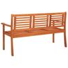 3 Seater Garden Bench with Cushion 150 cm Solid Eucalyptus Wood