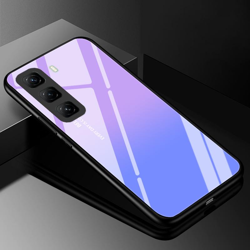 Tempered Glass Phone Case For Infinix Hot 50 Pro Plus Luxury Hard Back Bumper Cover for Infinix Hot50 Pro+ 4G Capa Hot 50i 50 5G
