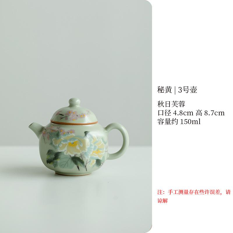 Tetera Antigua Estilo Chino Ru Ware Retro Cerámica Doméstica Tamaño Pequeño Olla Hexagonal Juego de Té Kung Fu Tetera