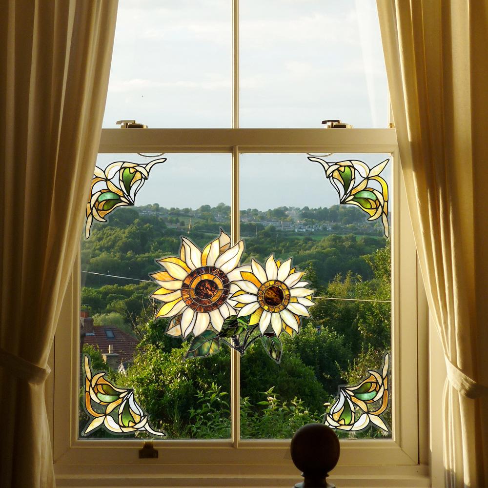 Colorful Window Film PVC Electrostatic Church Glass Decal Wall Sticker Art Mural Wallpaper for Home Decoration