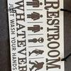 Gender Neutral Toilet Sign Whatever Just Wash Your Hands Sign Alien Mermaid Inclusive Sign for Home Bathroom Restroom Wall Decor