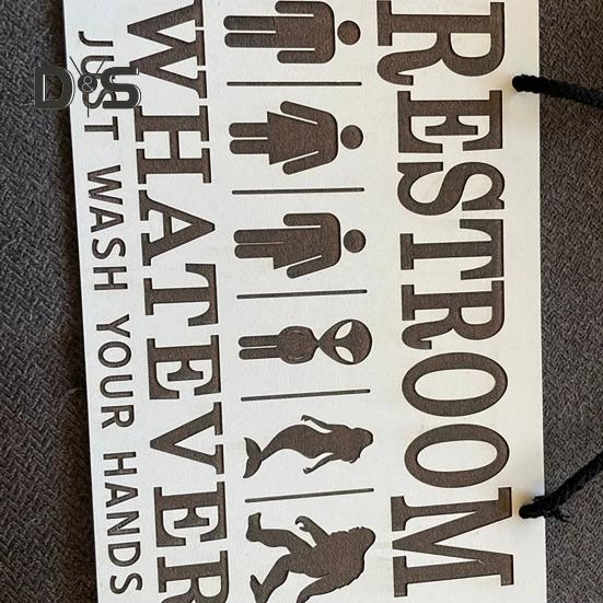 Gender Neutral Toilet Sign Whatever Just Wash Your Hands Sign Alien Mermaid Inclusive Sign for Home Bathroom Restroom Wall Decor