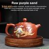 Teapot with 2 Cups Dragon And Phoenix Color-changing Purple Clay Teapot Hand-made Zisha Tea Set Kung Fu Tea Pot for Teapot Tea Lovers Gift
