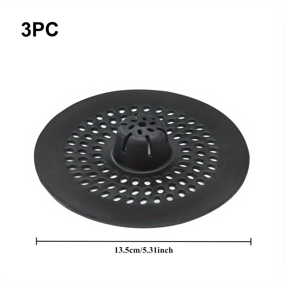 

3pcs Silicone Drain Strainer Hair Catcher with Drain Holes Perfect for Bathroom or Kitchen Use Shower Drain Hair Catcher