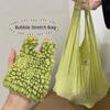 Large Capacity Pleated Flexible Handbag Shopping Bag Stretch Puff Bag Foldable Storage Bag  Travel