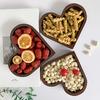 1pc Creative Heart Shaped Wood Tray - Stacked Walnut-Colored Tray, Serving Dried , , And Candy  Living Room And Dining Tables, Multipurpose Wood Tr