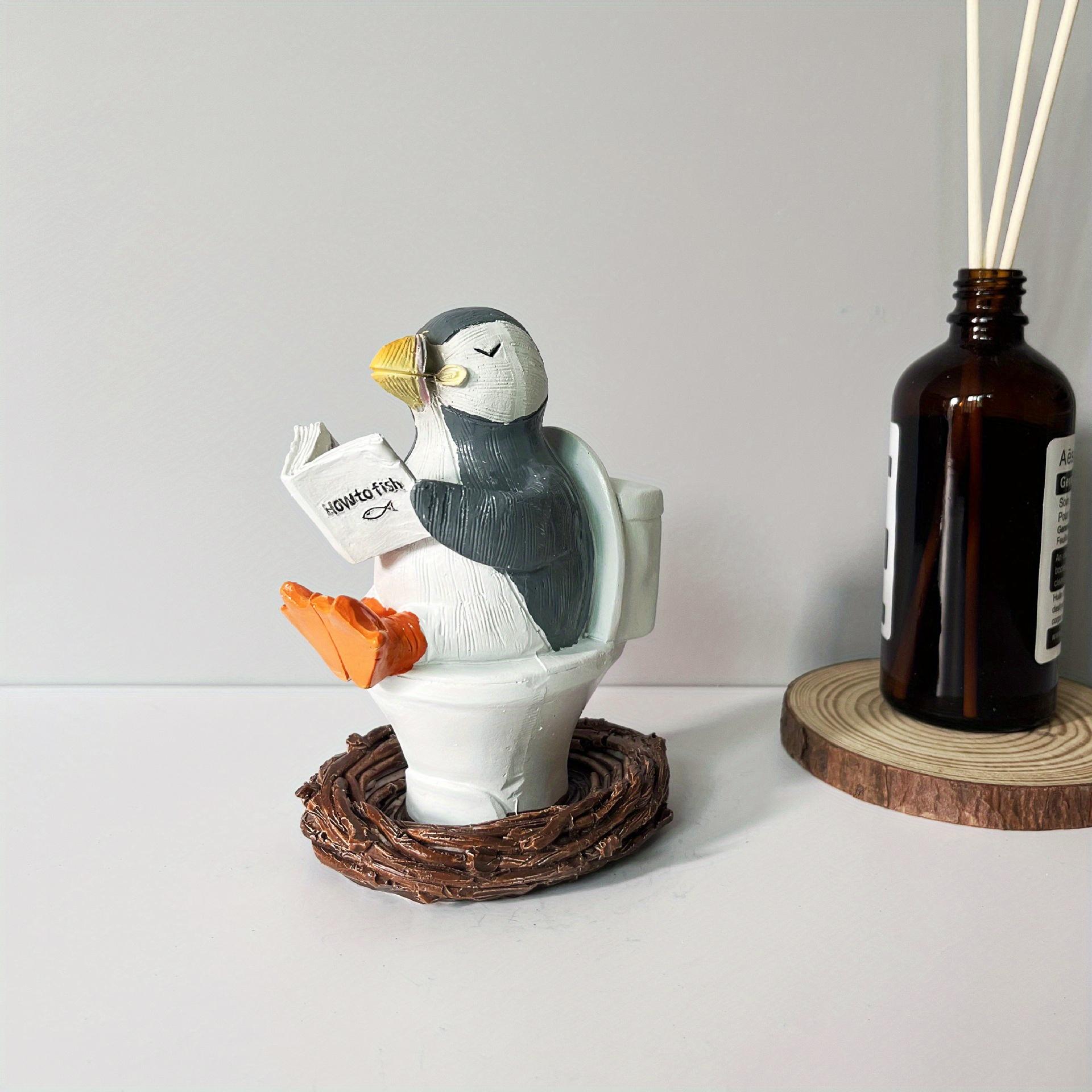 

1 шт. Тупик, сидящий на унитазе и читающий книгу, домашний, гостиничный, для столешницы в ванной комнате, декоративные украшения, подходит для подарков друзьям, семье