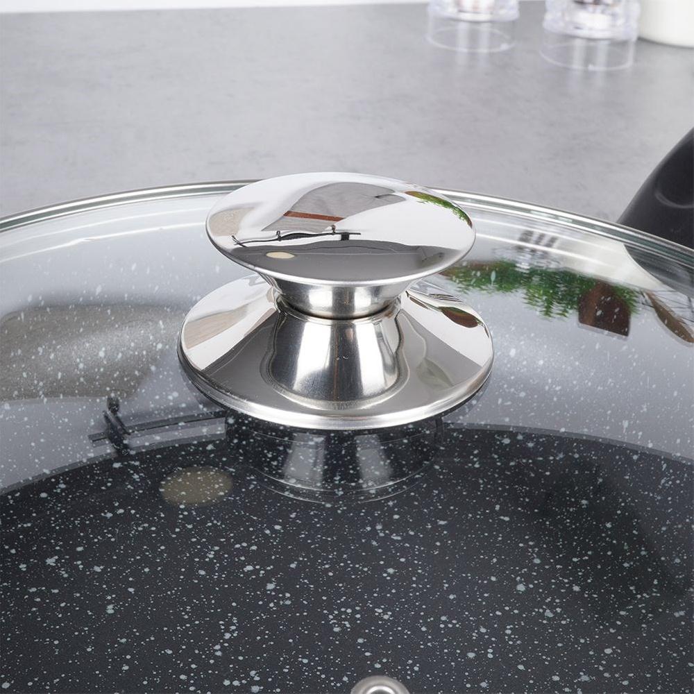 Granite frying pan with glass lid GRANDE 28 cm