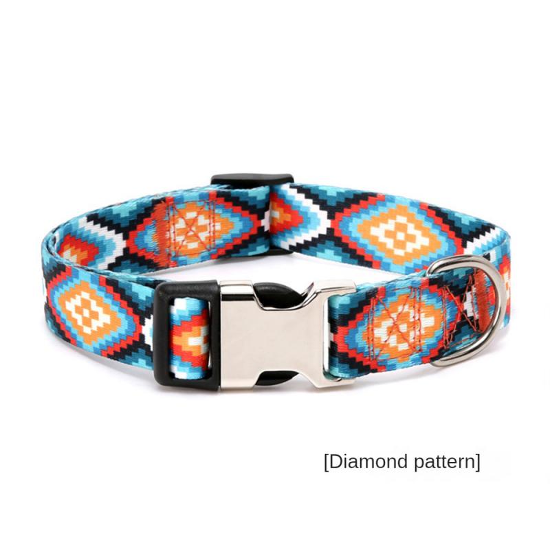 Ethnic Wind Collar Forest Pattern National Wind Pet Supplies Strong And Beautiful Dog Collar And Traction Dog Rope Pet Printing