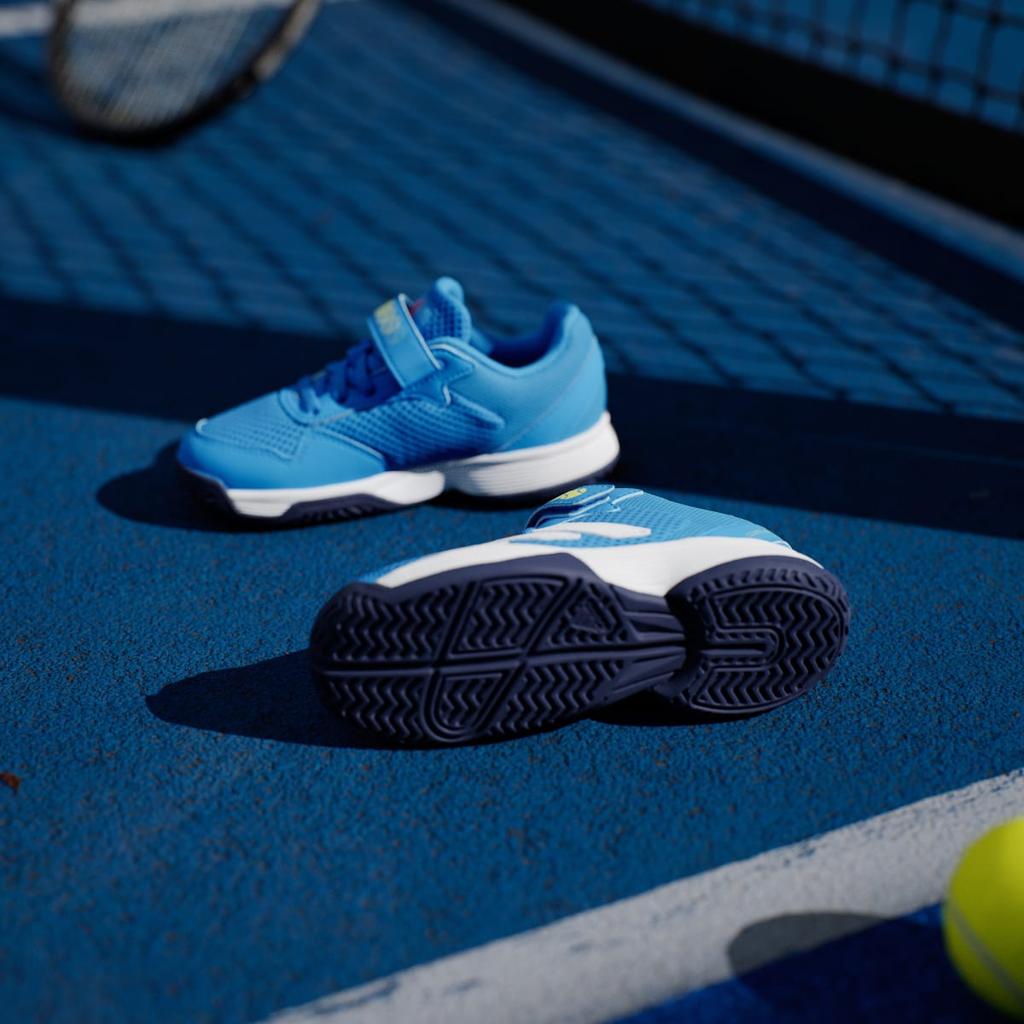 adidas Courtflash Hook-and-Loop Tennis Shoes Kids KK3864 Kids' Performance Sports Shoes Lucid Ray Blue / Cloud White / Dark Blue