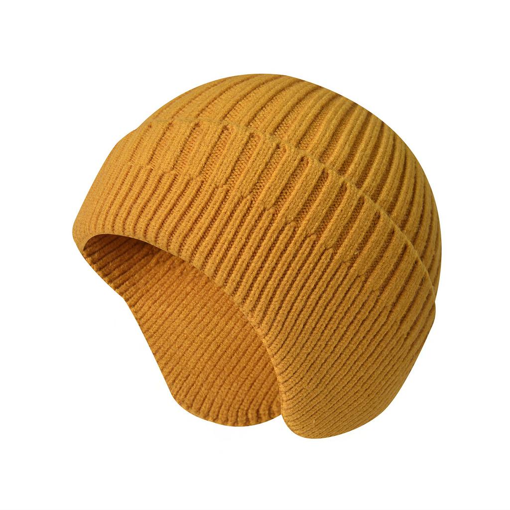 Outdoor Knitted Hat for Men - Thickened Warm Earflap Beanie Women's Face-Slimming Knitted Beanie