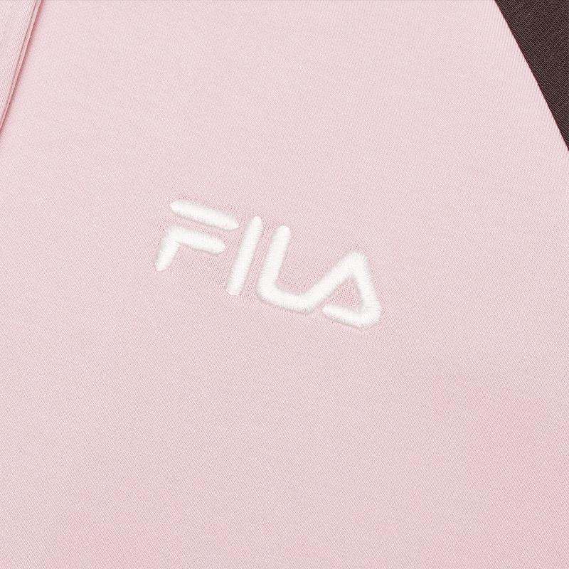 Fila Fashion Casual Knitted Long Sleeve Baseball Jacket Women Jacket Smoke-Pink F11W519501FPK