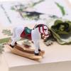Hand Carved Miniature Christmas Wooden Horse Ornament Eco Friendly Safe Decor For Dollhouse Display