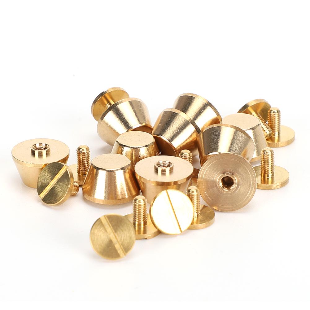 10Pcs Feet Nailhead Purse Handbag Luggage Flat Stud Rivet 12mm Brass Material Leather Craft