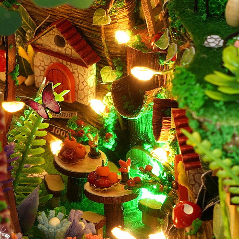 Book Nook Kit Diy Miniature House Dollhouse Kit For Adult And Teens Booknook Bookshelf Decor Alley Model Build With Led Light