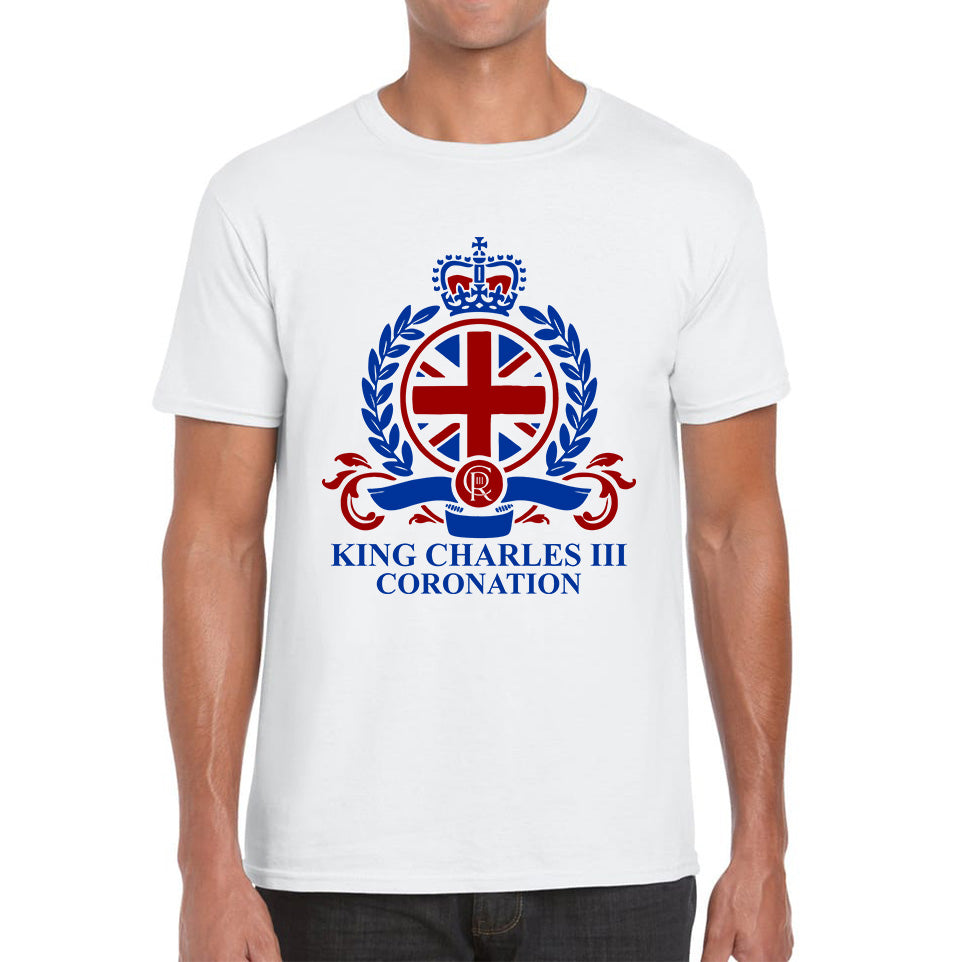 King Charles III Coronation 2023 CR III King Of England United Kingdom His Majesty Mens Tee Top XL