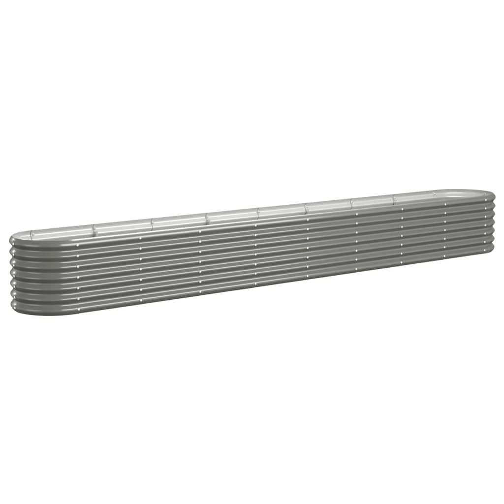 Raised Garden Bed Galvanized Steel 332 X 40 X 36 Cm Gray