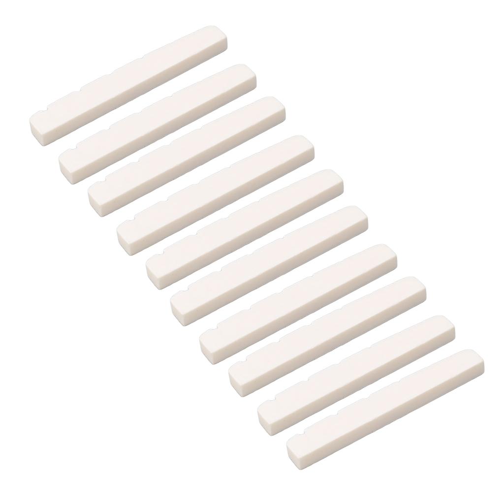 10Pcs Guitar Slotted Bone Nut Flat Bottom 6 String Electric Guitar Replacement Parts 42mm DJ25B
