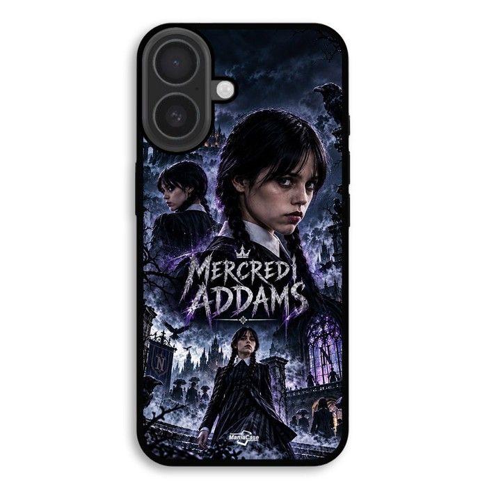 Hülle Für iPhone 18 Mittwoch Addams Wednesday Nevermore gothic lila und schwarz Maniacase schwarz