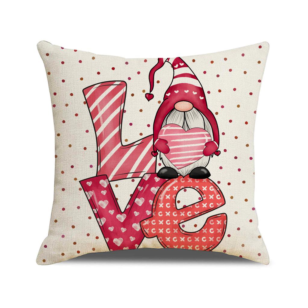 Valentine's Day Pillow, Simple and Versatile Combination Set, Pillow Cover, Red LOVE Letter Printed Sofa Pillow