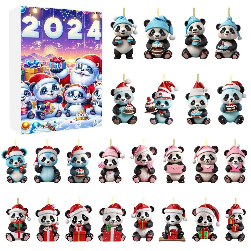 Christmas Countdown Blind Box With Panda Hanging Decor For Holiday Gift Giving