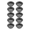 10pcs Carbon Steel Tart Tins for Effortless Baking Designed for Home Chefs