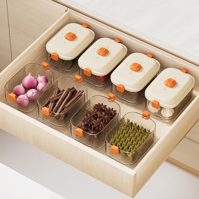 Clear Stackable Storage Jars Secure Seals Designs Space Saving Kitchen Organization