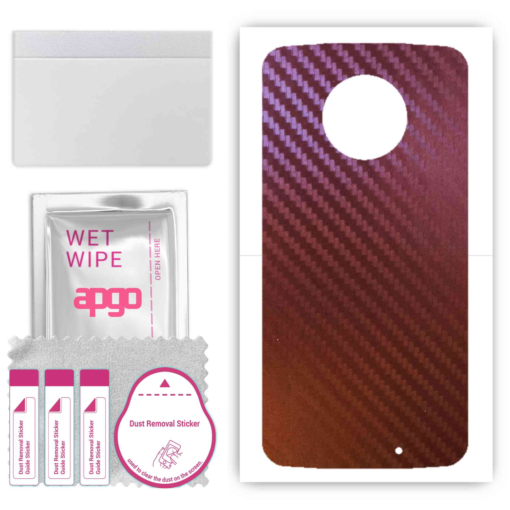 

apgo skin sticker film foil vinyl for the BACK compatible with Motorola Moto X4, scratch-resistant, easy to install - Carbon Chameleon CAKA5