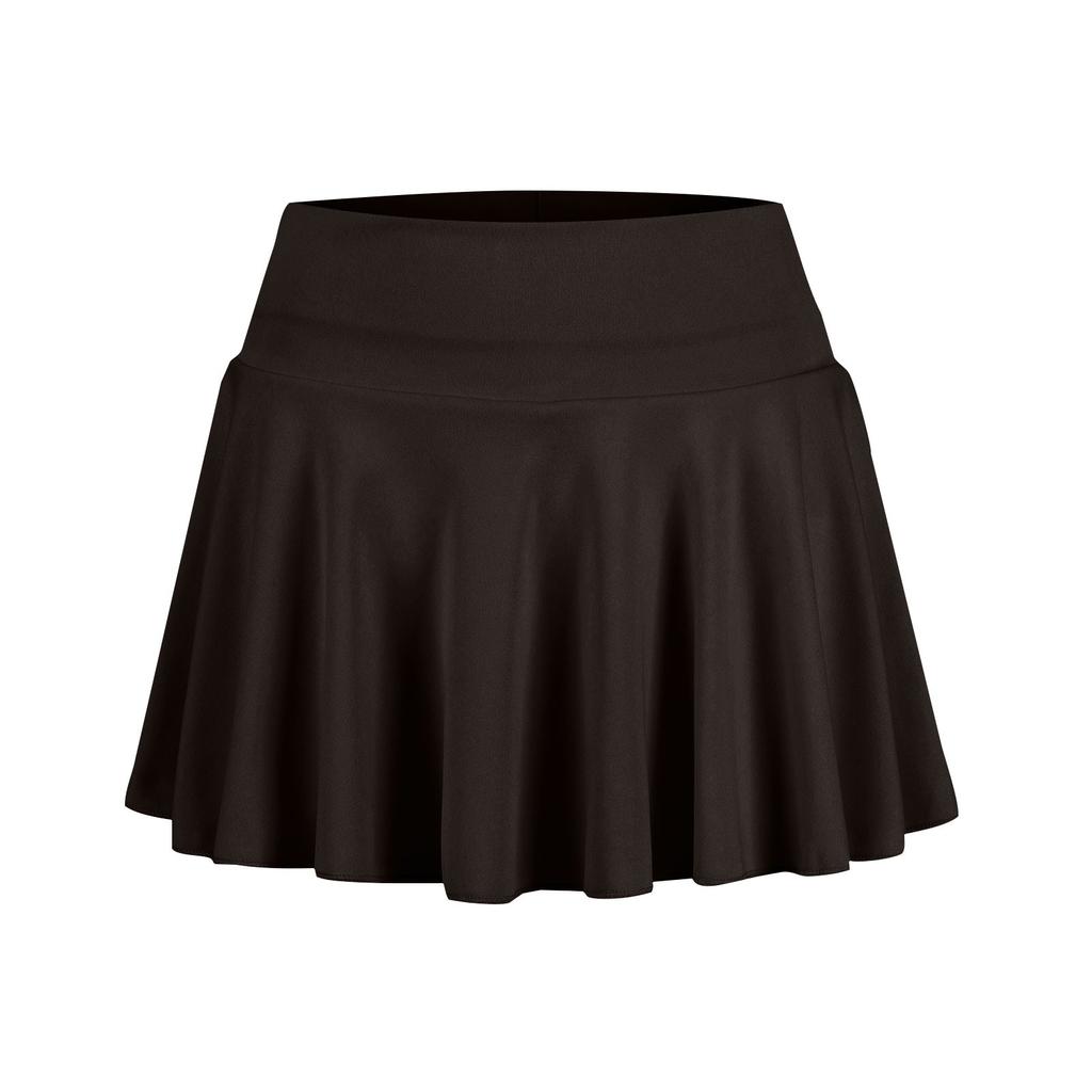 Women's High Waist Pleated Skater Skirt Solid Color A-Line Mini Skirt for Casual and Party Wear