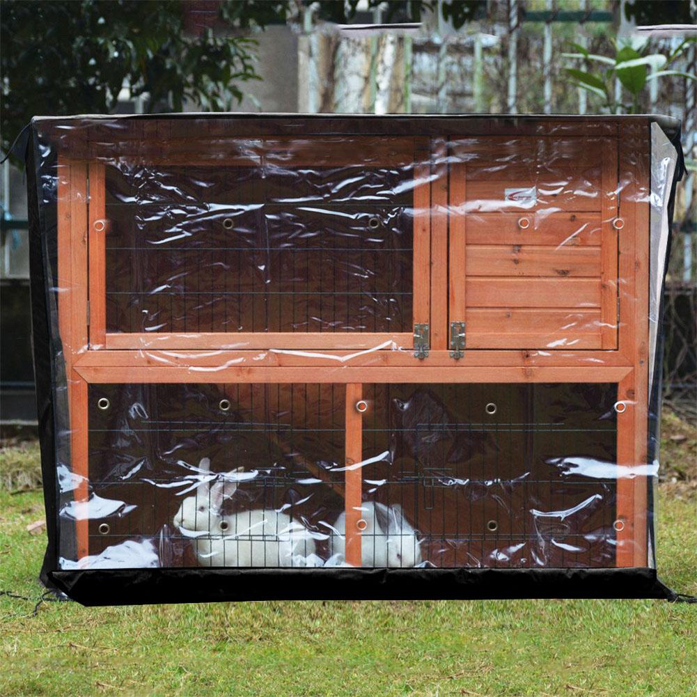Oxford Cloth Double Layer Hutch Dust Proof Cover Accessory for Poultry Cage(black )