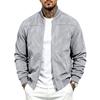 Men's Color Long Sleeve Zip-Up Jacket with Stand Collar for Casual Sporty Wear