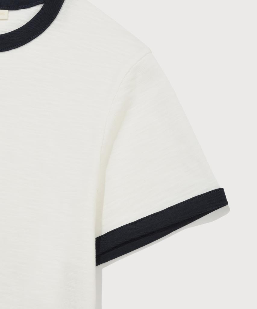 COVERNAT WOMAN Elephant Graphic Ringer T-Shirt Off White