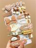 14-piece Hairpin Set Ladies Coffee Color Series Cute Hairpin Set Bow Bear Side Clip Hair Accessories