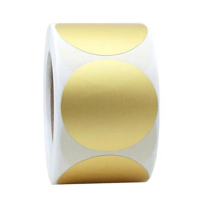 Round Matte Gold Writable Stickers - 500/Roll for Gift Box & Envelope Sealing