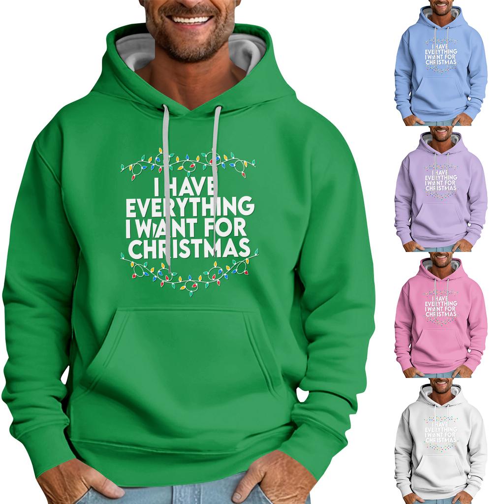 Свободное мужское худи с рождественским принтом