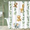 1 Piece Cartoon Cute Animals Shower Curtain, Children Bathroom Curtain with Hooks,Printed Polyester Home Decorative Curtain