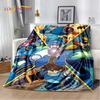 Retro Kreskówkowy Rockman Mega Man Gra Miękki Koc Flanelowy na Łóżka Sypialnia Sofa Piknik, Koc do Rzucania na Zewnątrz na Czas Wolny Drzemka Prezent