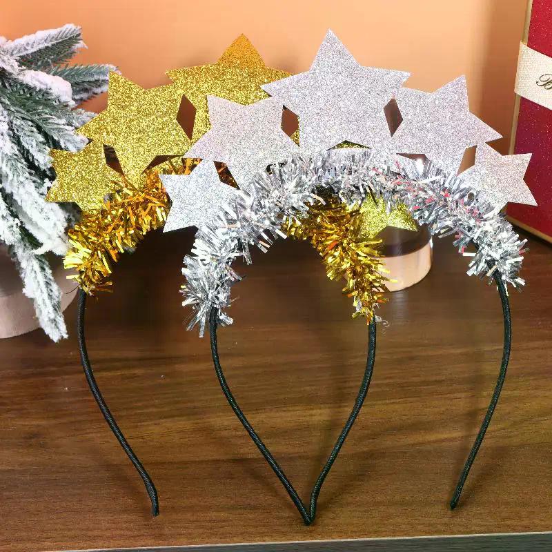 Christmas New Year Party Headband Glitter Star Hair Hoop Hair Accessories Carnival Tinsel Hair Bands Decoration