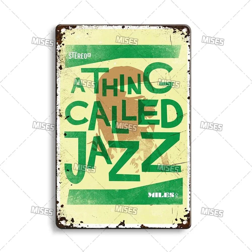 MISES JAZZ Metal Poster Vintage Metal Tin Sign Decorative Plate Metal Sign Music Metal Plaque Home Bar Studio Industrial Decor