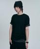 MOO Drape Fold Layered Short Sleeve Tee - Black