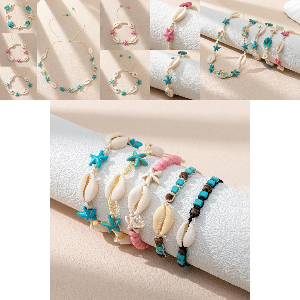 Oceanic Cartoon Seashell Necklace And Bracelet Adjustable And Unique Ins Design