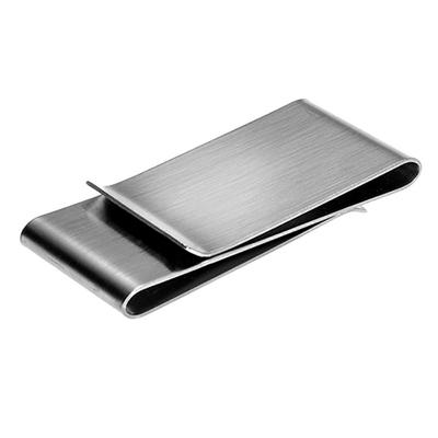 Porta carte di credito porta carte di credito sottile con fermasoldi in acciaio inossidabile color argento