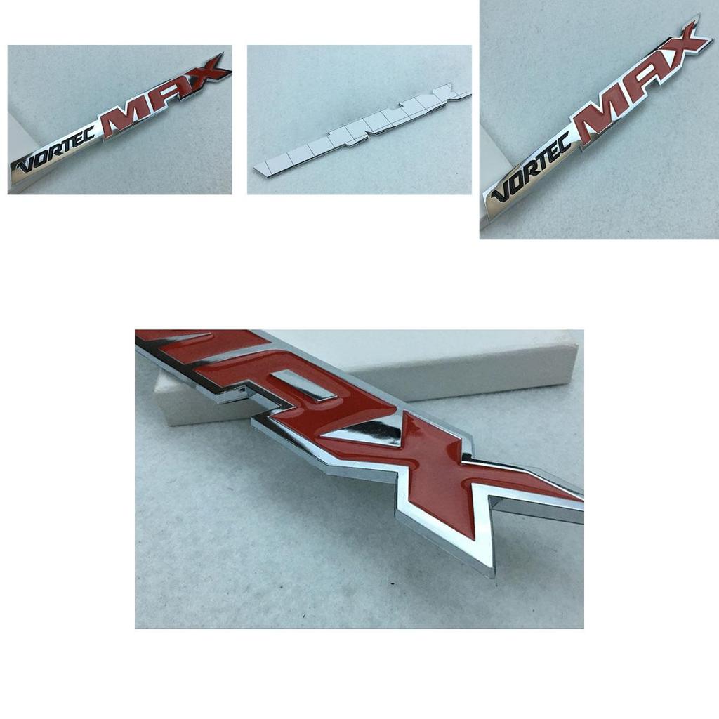 Premium Vortec Max Logo 3d Silver And Red Emblem Badge For Chevrolet Chevy Silverado