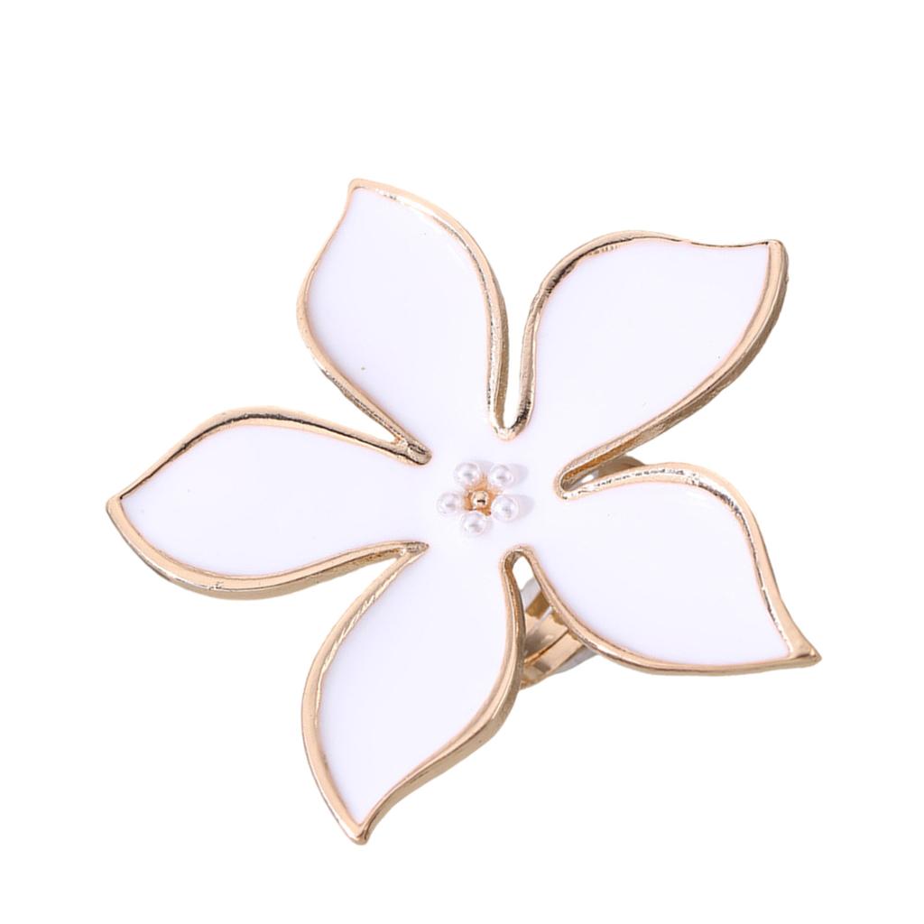 Exaggerated Large Petal Flower Finger Rings Fashion Accessory for Women Grunge Jewelry Statement Pieces Styles