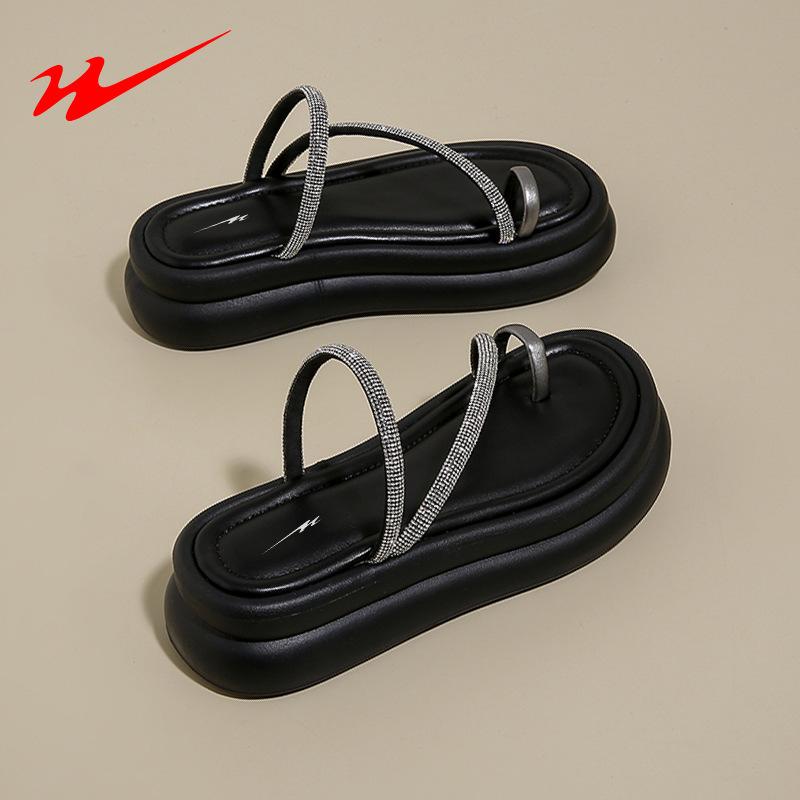 

Double star eight special rhinestone flat toe sandals summer wear niche high-end design skirt 35