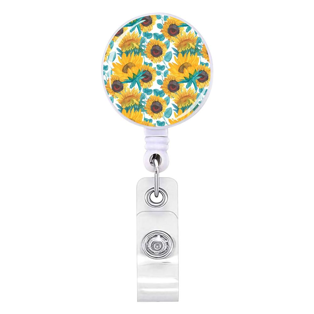Flower Succulents Retractable Badge Reel Lanyards Id Name Card Badge Holder Nurse Student Employee Card Alligator Clip Supplies