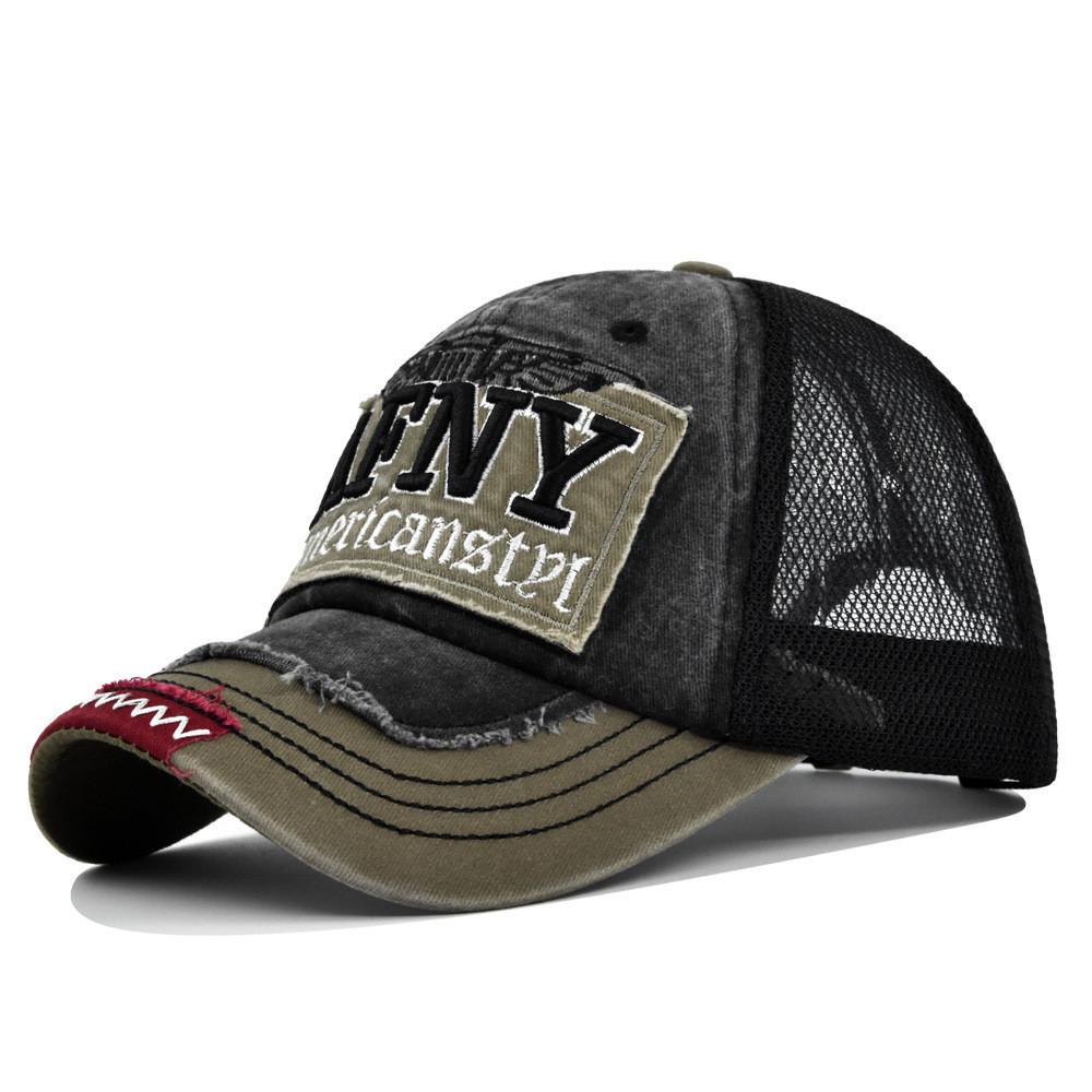 Afny Embroidered Baseball Cap Patch 3d Embroidery Duck Tongue Mesh Cap Casual Embroidery Sun Hat зелёный